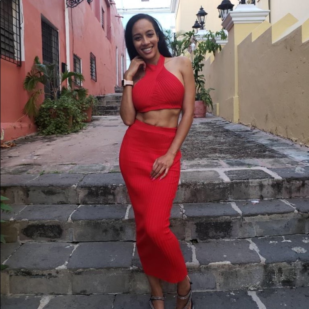 Red knit 2 piece